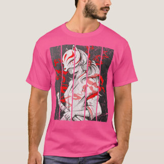Camiseta Japonés De Máscara Estética Kitsune Inari Anime On