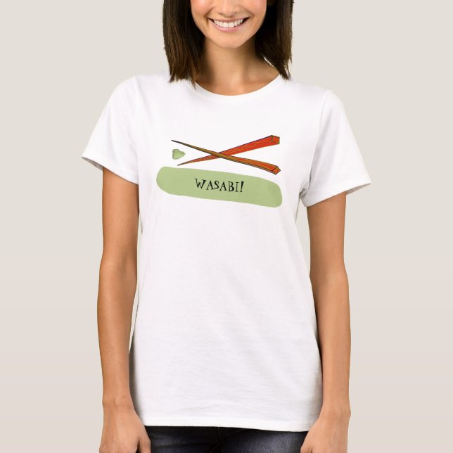 Camiseta Japonés Foodie de los palillos del sushi de WASABI (Anverso)