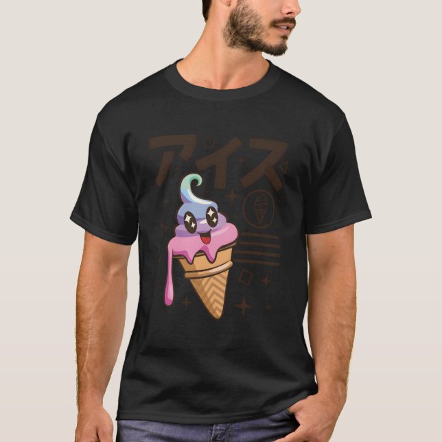Camiseta Japonés Kawaii Escribiendo Caricatura De Anime Ic (Anverso)