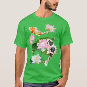 Camiseta Japonés Koi p Nishikigoi Fish Lilies Pads