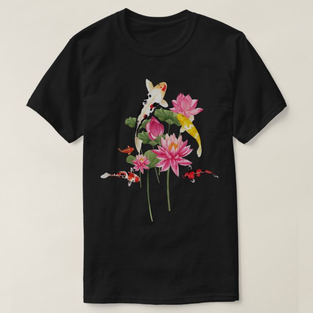 Camiseta Japonés Koi p Nishikigoi Fish Lilies Pads 1 (Diseño del anverso)