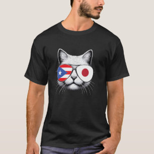 Camiseta Japonés puertorriqueño Gato divertido Puerto Rico 