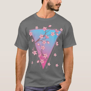 Camiseta Japonés Sakura Japón Flor rosa Vaporwave Cherry