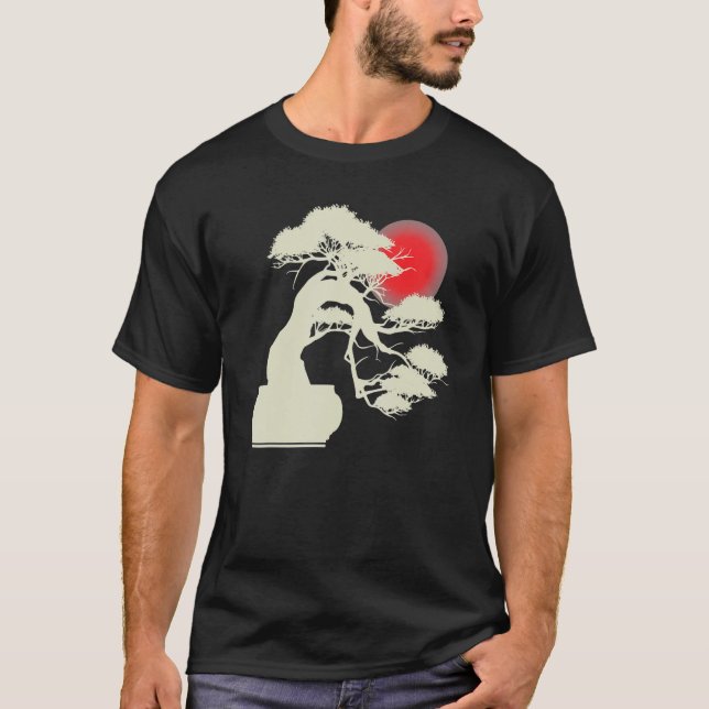 Camiseta Japonés Sunset Japan Zen Bonsai Tree (Anverso)