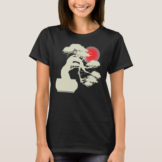 Camiseta Japonés Sunset Japan Zen Bonsai Tree (Anverso)