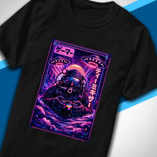 Camiseta Japonés Synthwave Ciencia Ficción OVNI Buzo Gamer 