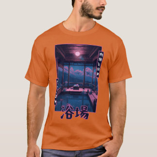 Camiseta Japonés Vaporwave Baño Sauna Retro Nostalgia