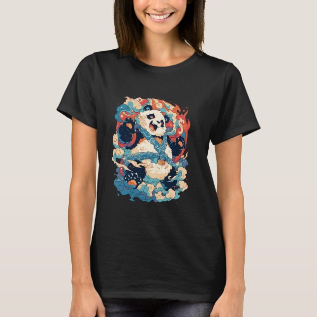 Camiseta Japonés Yokai Panda Panda (Anverso)