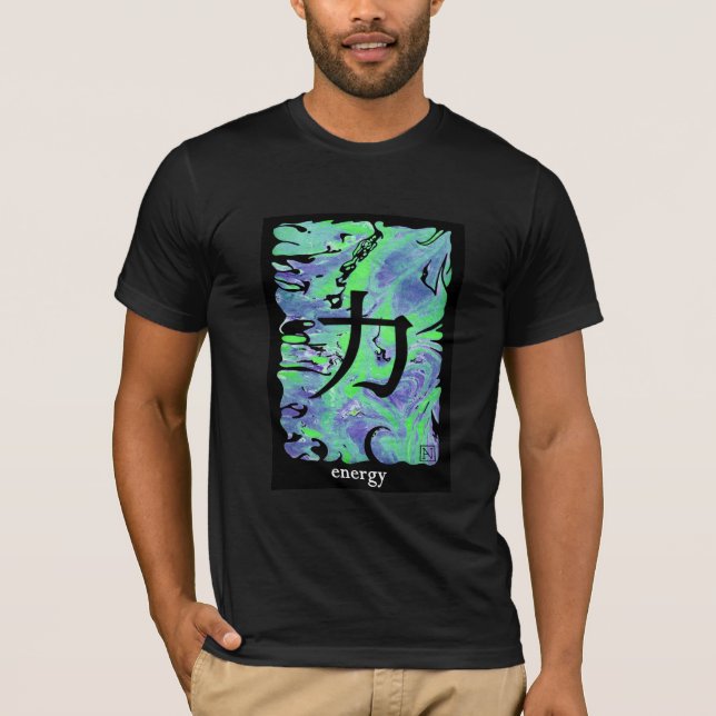 Camiseta japonesa de los ideogramas - energía (Anverso)