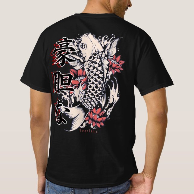 Camiseta japonesa de pescado Koi (Reverso)