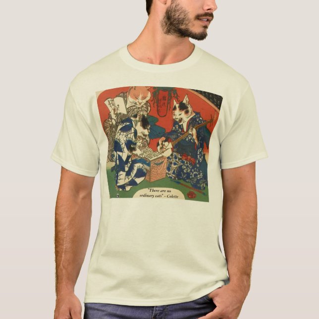 Camiseta japonesa del arte del gato (Anverso)