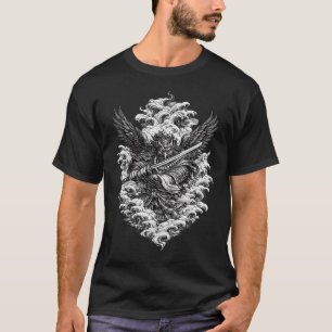 Camiseta Japonesa del Fénix Tat Irezumi Tradicio