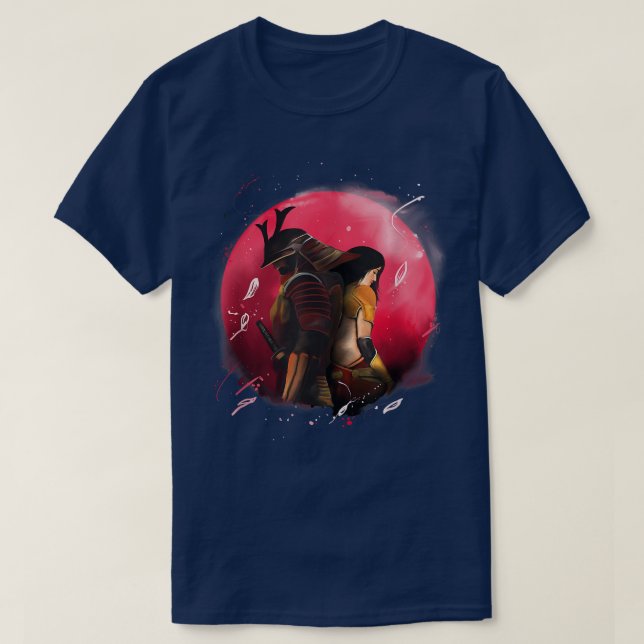 Camiseta japonesa del guerrero Samurai (Diseño del anverso)