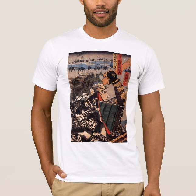 Camiseta japonesa del samurai de 100 generales (Anverso)