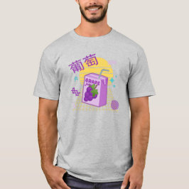 Camiseta japonesa Kawaii de la caja de jugo de uva
