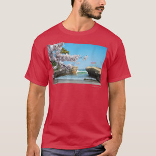 Camiseta japonesa Sakura Cherry Blossom Tree Beach