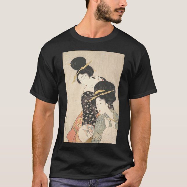 Camiseta japonesa tradicional de arte geisha (Anverso)