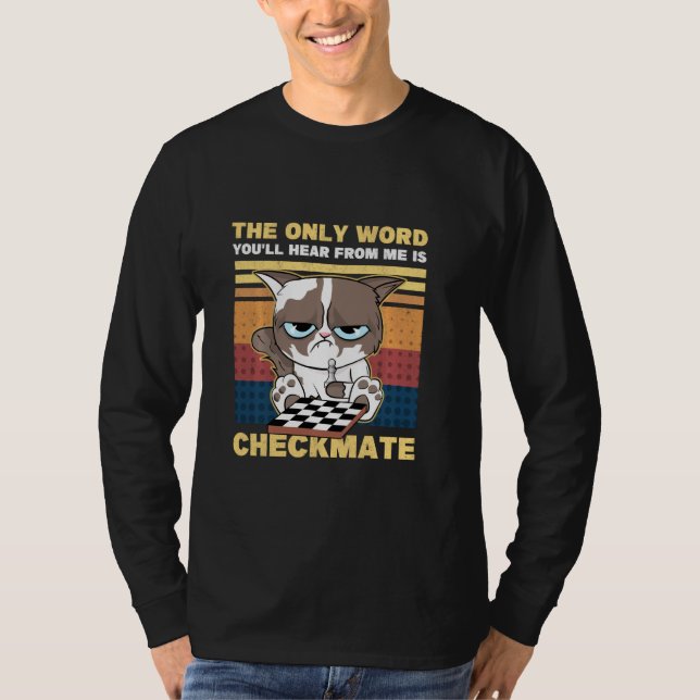 Camiseta Jaque mate Cat Kitten Retro Chess Player Chess Lov (Anverso)