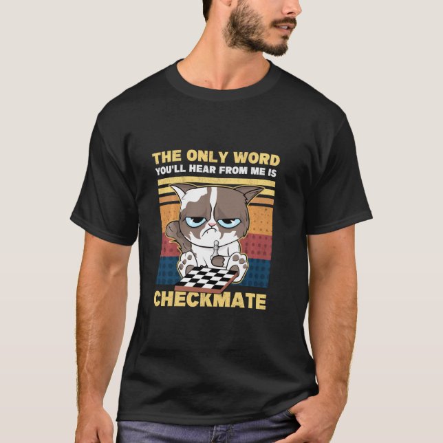Camiseta Jaque mate Cat Kitten Retro Chess Player Chess Lov (Anverso)
