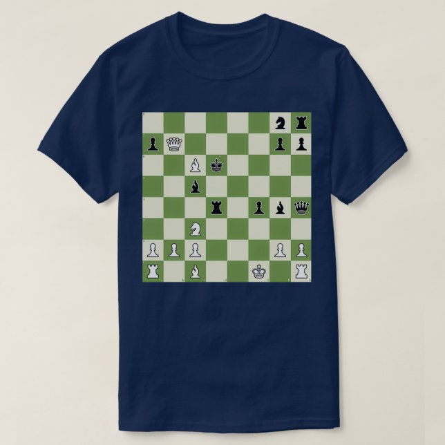 Camiseta Jaque mate en 3 movimientos de tablero de ajedrez  (Diseño del anverso)