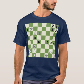 Camiseta Jaque mate en 3 movimientos de tablero de ajedrez 