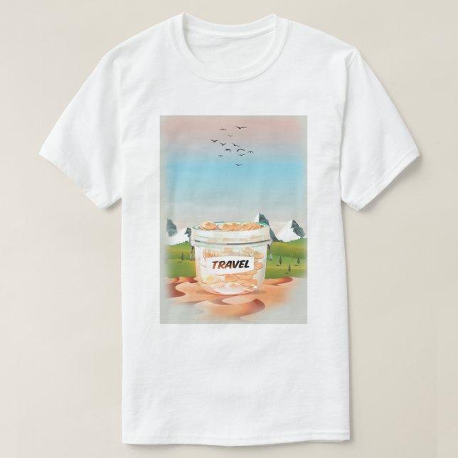 Camiseta Jar de viaje de dinero de vidrio (Diseño del anverso)