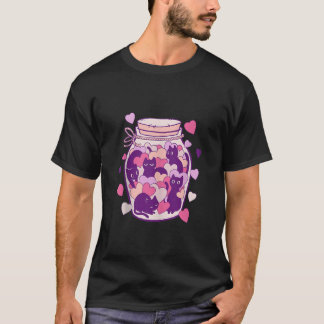 Camiseta Jar of Cats Hearts Funny Día de San Valentín Hombr