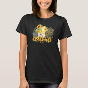 Camiseta Jardín Bonito Gnomo Girasol Arcoíris Mujer Verano