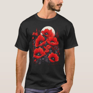 Camiseta Jardín Botánico de Flor de Amapola Naturaleza Plan