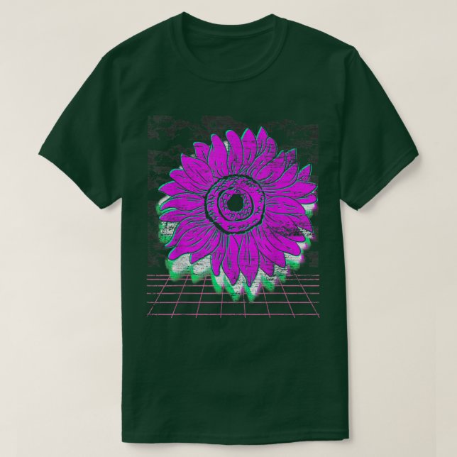 Camiseta Jardín Botánico Flor Retro Art 90 Vaporwave Su (Diseño del anverso)