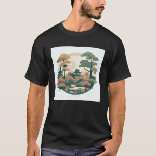 Camiseta Jardín de árboles bonsái de otoño Estanque Santuar