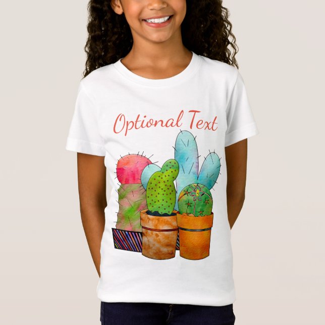 Camiseta Jardín de Cactus colorido (Anverso)