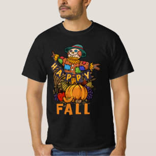 Camiseta Jardín de calabaza de cuerdas cortas de miedo Feli