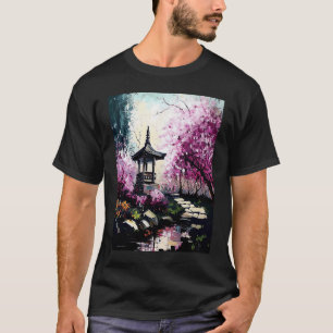 Camiseta Jardín de cerezos con estanque del santuario Frenc