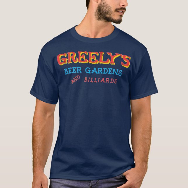 Camiseta Jardín de cerveza y billares de Greely (Anverso)