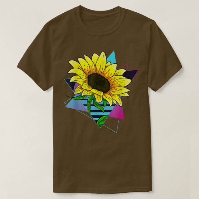 Camiseta Jardín de flores amarillas de vaporwave Art de los (Diseño del anverso)