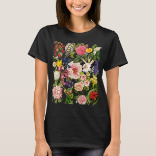 Camiseta Jardín de flores de época elegante botánico