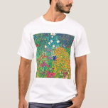 Camiseta Jardín de flores, Gustav Klimt<br><div class="desc">Gustav Klimt (14 de julio de 1862 - 6 de febrero de 1918) era un pintor simbolista austríaco y uno de los miembros más destacados del movimiento secesión de Viena. Klimt es conocido por sus pinturas, murales, bocetos y otros objetos artísticos. Además de sus obras figurativas, que incluyen alegorías y...</div>