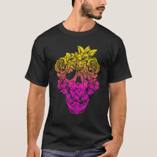 Camiseta Jardín de Flores Hermosa Muerte Calavera Compost