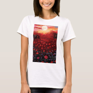 Camiseta jardín de flores pintadas