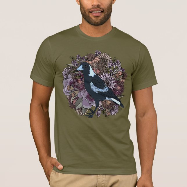 Camiseta Jardín de flores silvestres de magpie (Anverso)