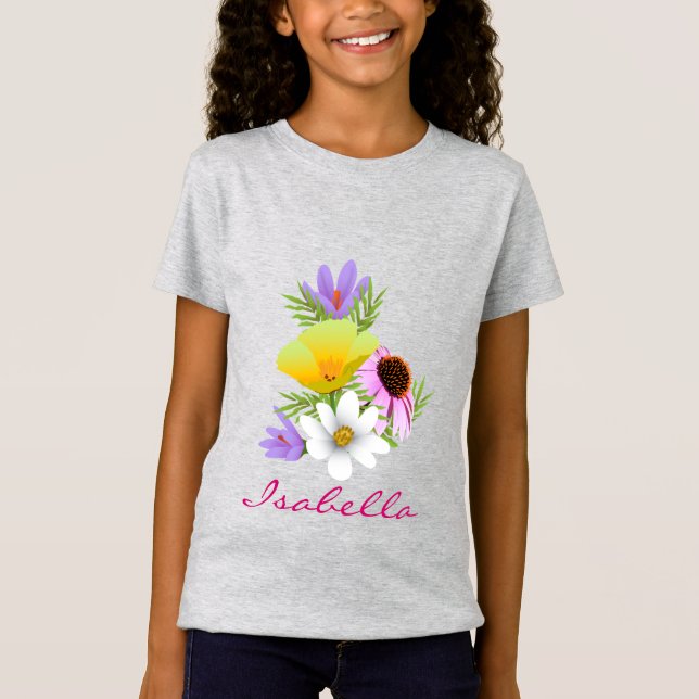 Camiseta Jardín de flores silvestres de Woodland (Anverso)