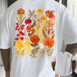 Camiseta Jardín de flores silvestres Estética Arte botánico