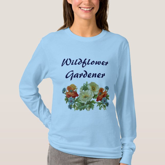 Camiseta Jardín de flores silvestres Flores de amapola Pers (Anverso)