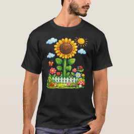 Camiseta Jardín de Girasoles Caprichoso Arte de Naturaleza