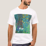 Camiseta Jardín de granja con girasoles, Gustav Klimt<br><div class="desc">Gustav Klimt (14 de julio de 1862 - 6 de febrero de 1918) era un pintor simbolista austríaco y uno de los miembros más destacados del movimiento secesión de Viena. Klimt es conocido por sus pinturas, murales, bocetos y otros objetos artísticos. Además de sus obras figurativas, que incluyen alegorías y...</div>