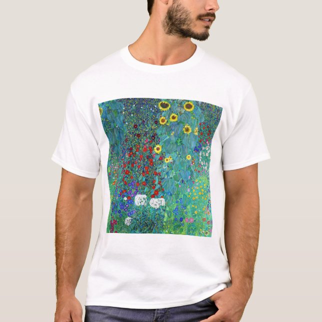 Camiseta Jardín de granja con girasoles, Gustav Klimt (Anverso)