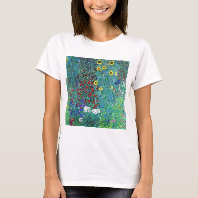 Camiseta Jardín de granja con girasoles, Gustav Klimt (Anverso)