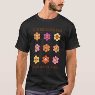 Camiseta Jardín de Infancia Es Mi Lugar Feliz Flores Retro