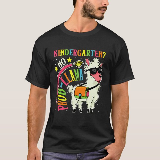 Camiseta Jardín de infancia sin problema de llama  De vuelt (Anverso)